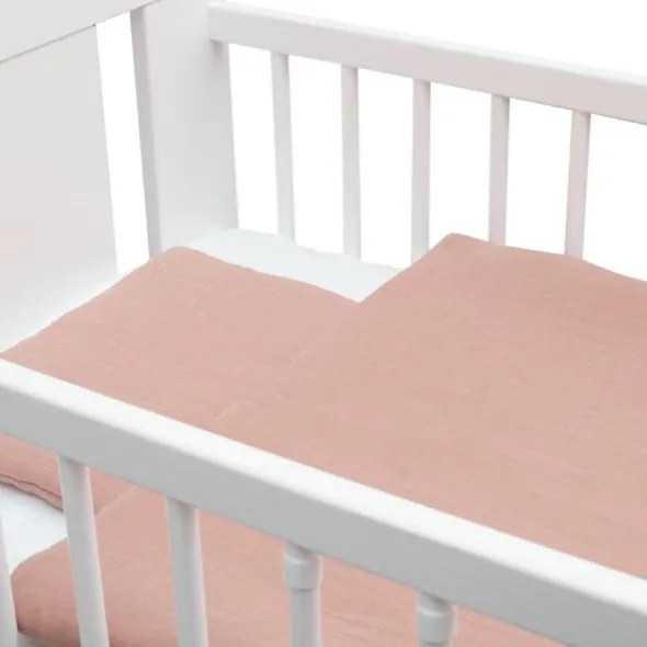 NEW BABY Mušelínový set do postieľky s výplňou New Baby 100x70 cm ružový
