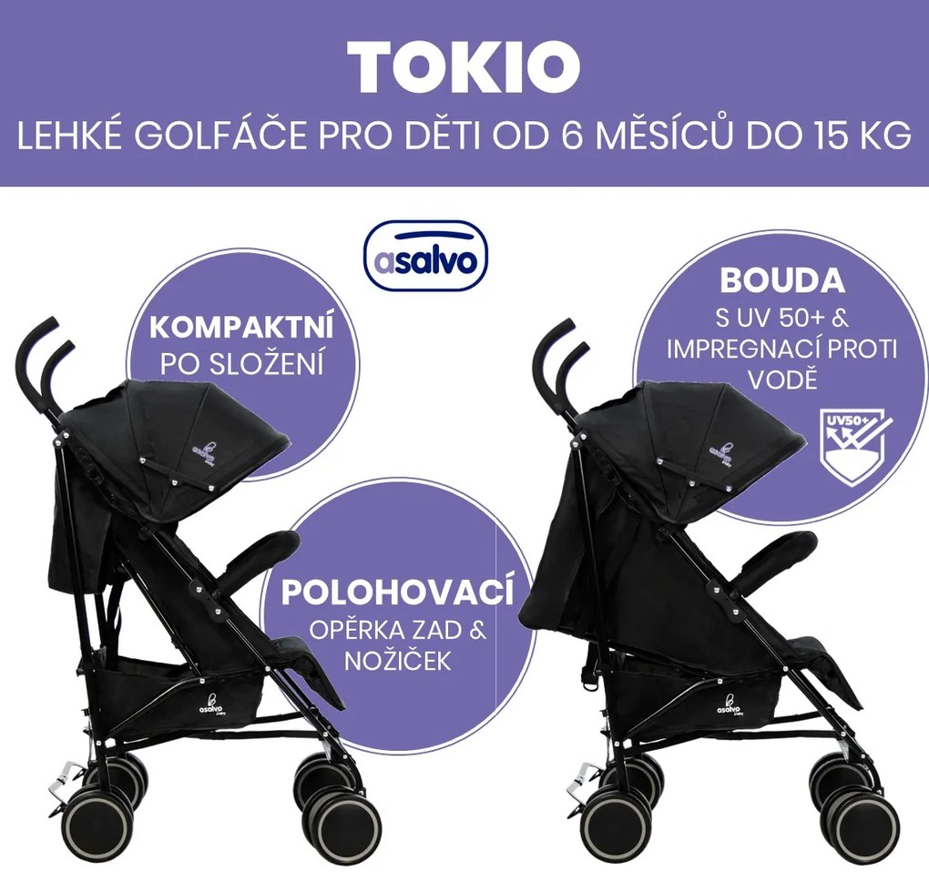 Asalvo TOKIO golfový kočík 6m-15kg black