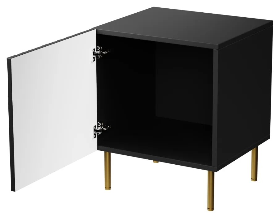 NOČNÉ STOLÍKY 2ks CLEMENTE ČIERNY NA NOŽIČKÁCH