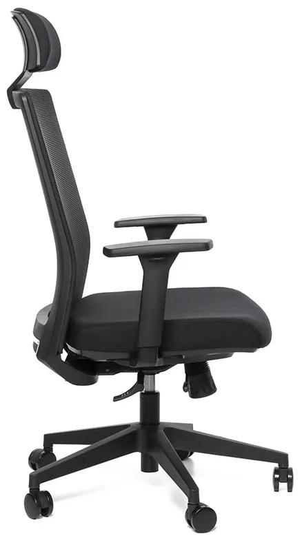 Kancelárska ergonomická stolička Sego LINK — sieť/látka, čierna