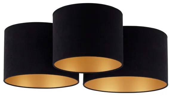 Duolla - Stropné svietidlo ROLLER TRIO 3xE27/60W/230V čierna/zlatá