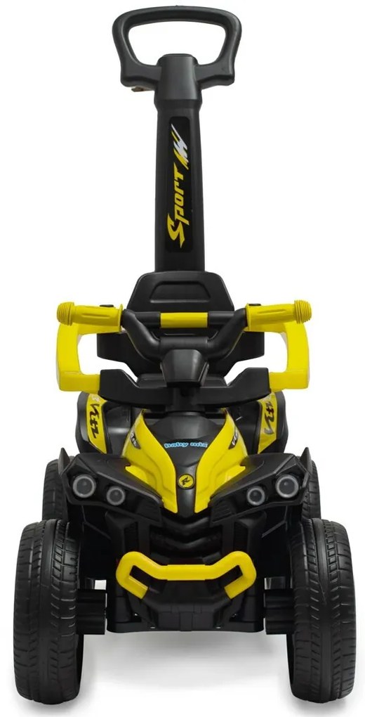 Detské odrážadlo Baby Mix Mega Prime EVA s vodiacou tyčou žlté