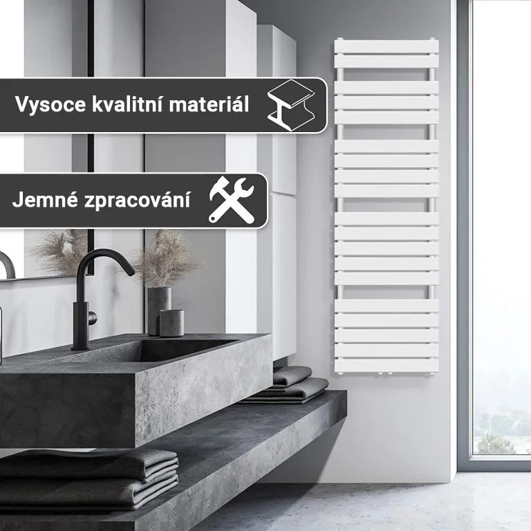 AQUAMARIN vertikálny kúpeľňový radiátor 180 x 60 cm, biely