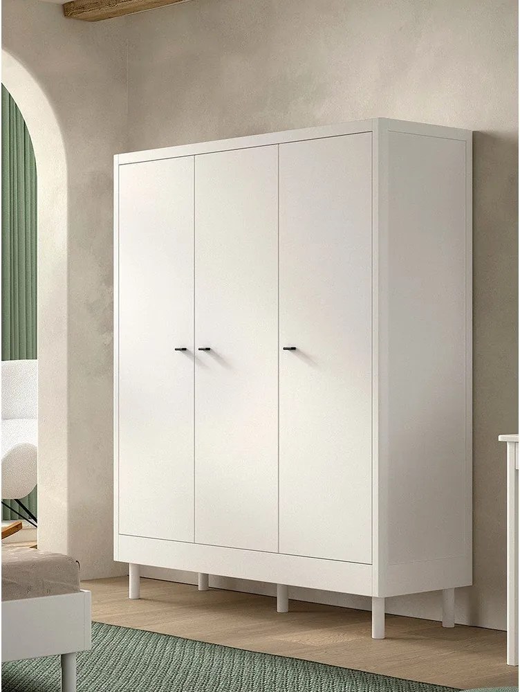 Biela detská šatníková skriňa z bukového dreva 146x190x55 cm Forrest – Vipack