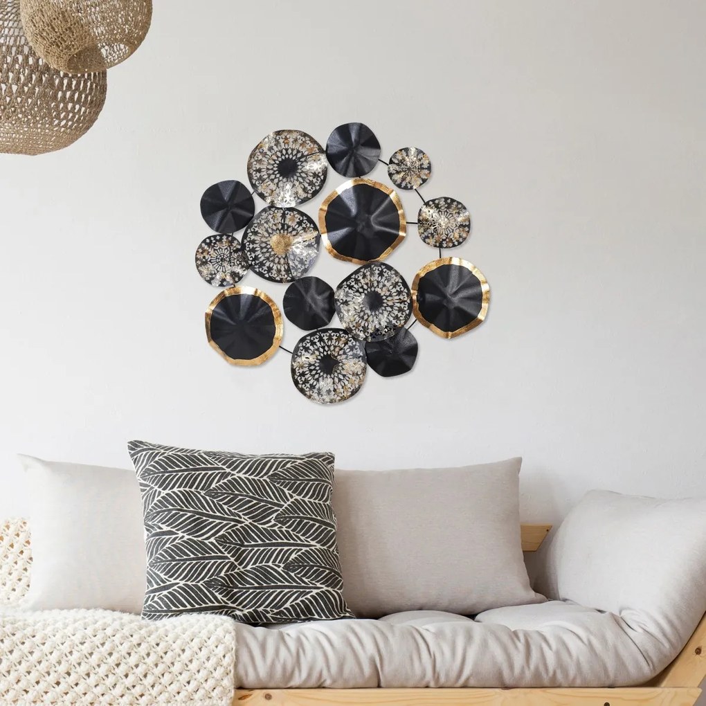 Nástenná kovová dekorácia HYPNOSIS čierna