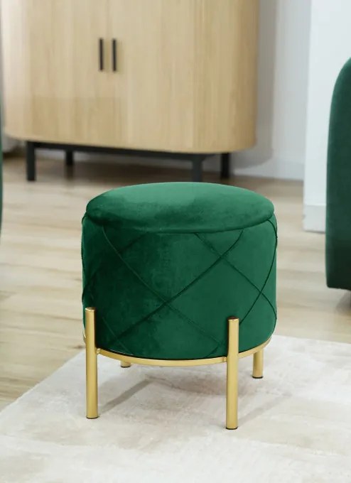 Úložná taburetka SAVANA fľaškovo zelená