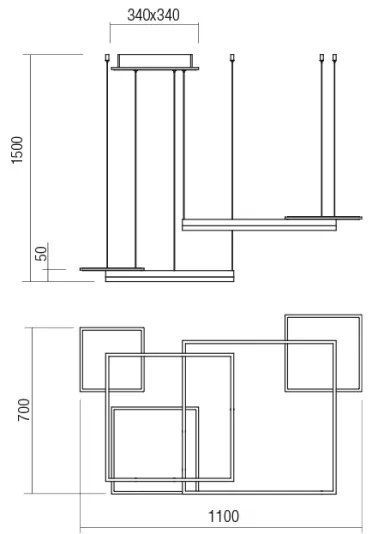 Redo 01-2615 - LED stmievateľný závesný luster na lankách SIGUA LED/137W/230V CRI 90 zlatý