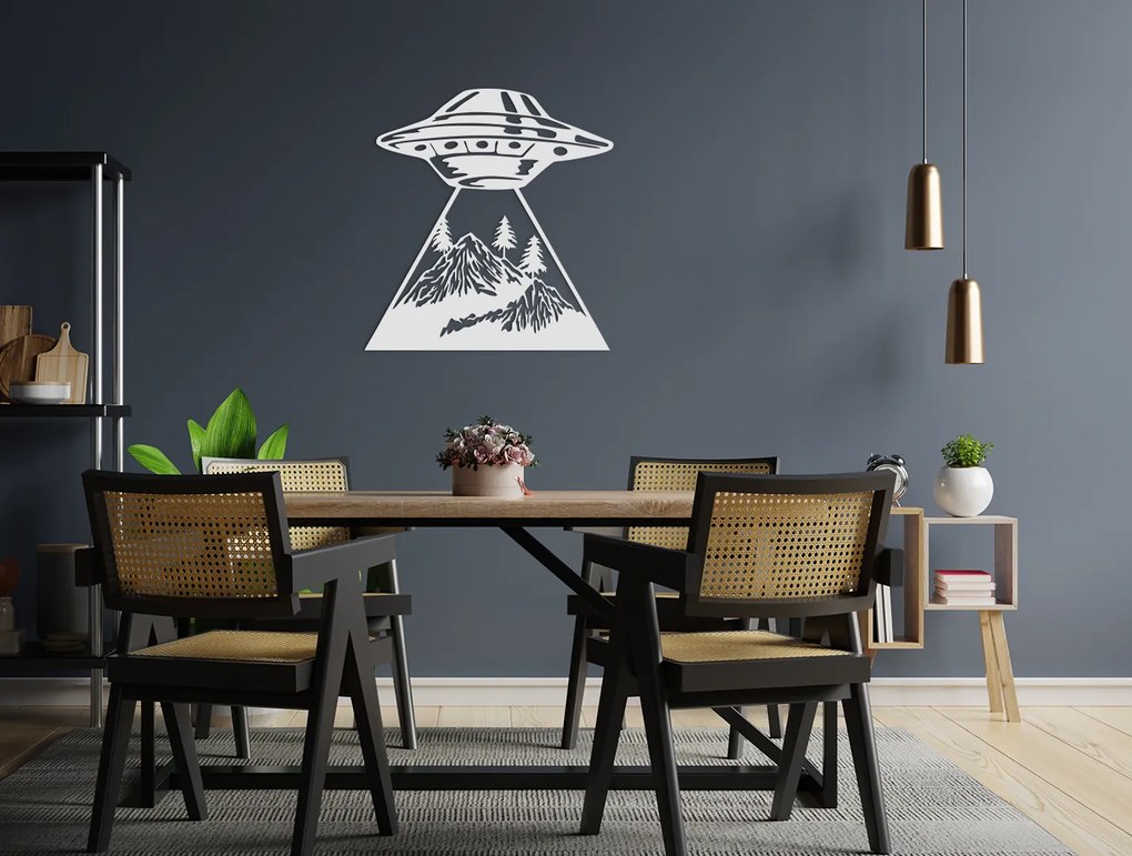 drevko Drevená nálepka UFO Rozmer obrazu: 34 x 32,5 cm, Farba dekorácie: Čierna