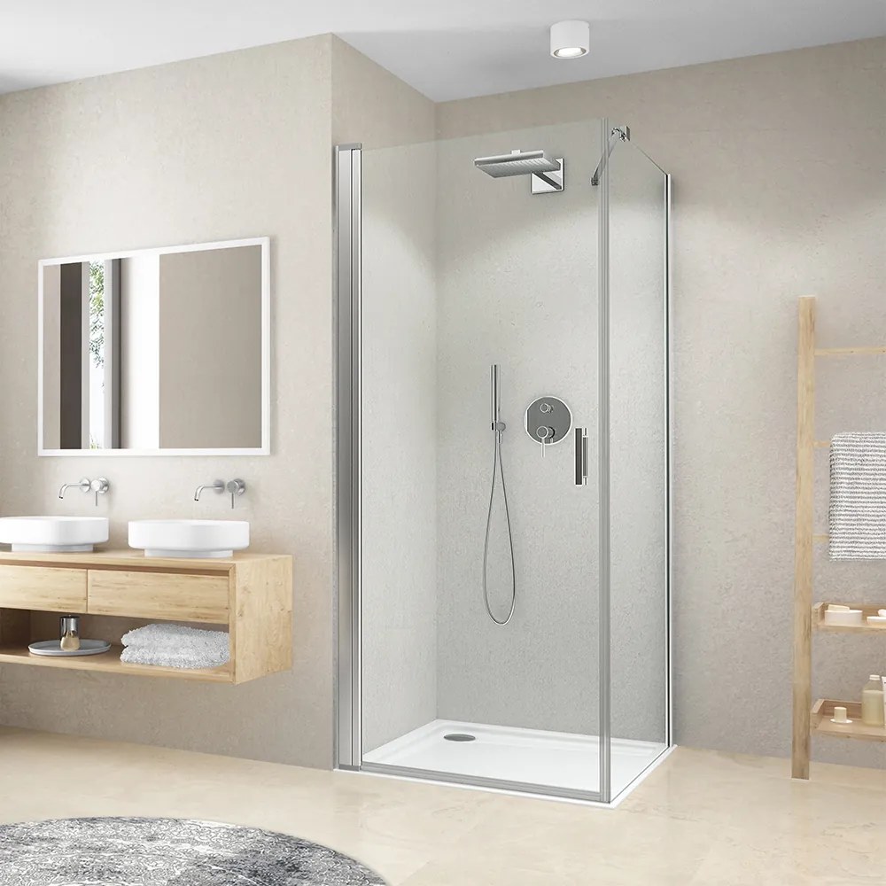 Roth Štvorcový alebo obdĺžnikový sprchový kút CI PIG+CI FXG, brillant - bez vaničky ROTH-Variant: šírka dverí: 80 cm, šírka pevnej steny: 90 cm, orie…