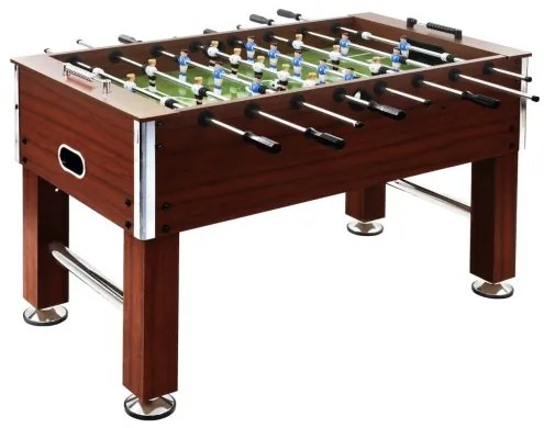 vidaXL Stolný futbal, oceľ 60 kg 140x74,5x87,5 cm, hnedý-