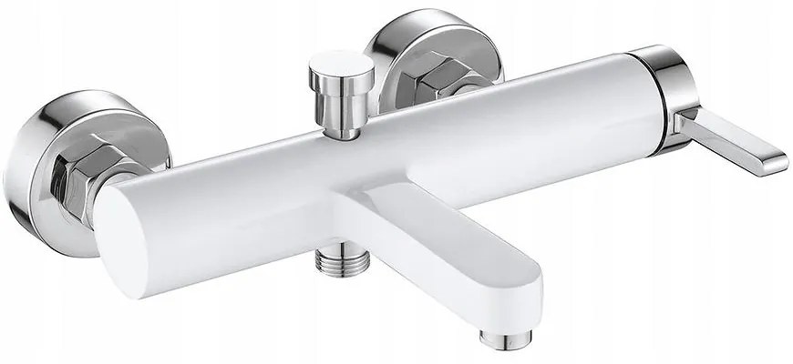Vaňová batéria s vaňovou sadou Rea Polo biela chróm