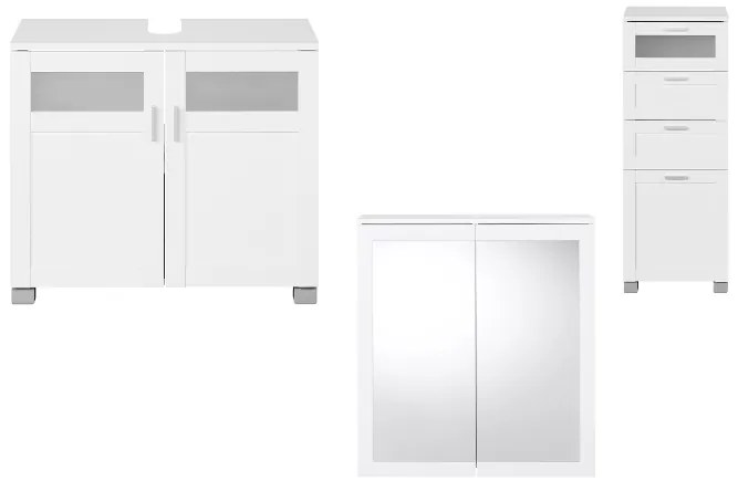 Livarno home Kúpeľňový nábytok Basel, 3-dielna súprava (800008455)