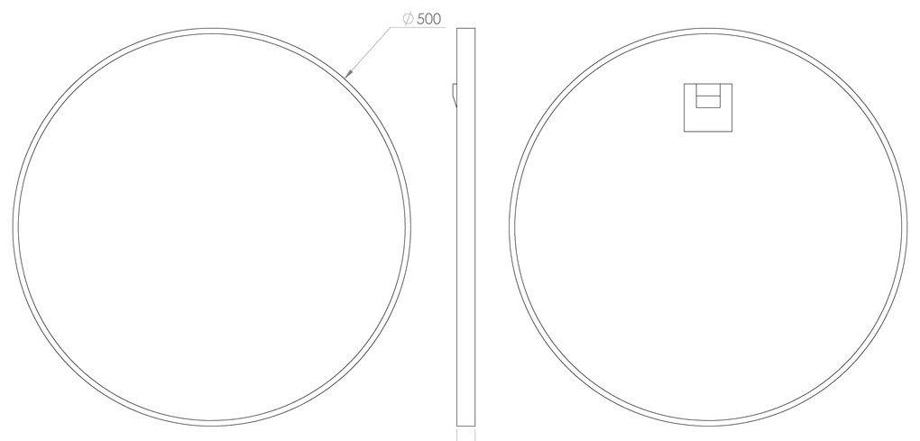 Sapho Sapho, NOTION SLIM guľaté zrkadlo v ráme, ø 50cm, čierna mat, NT500