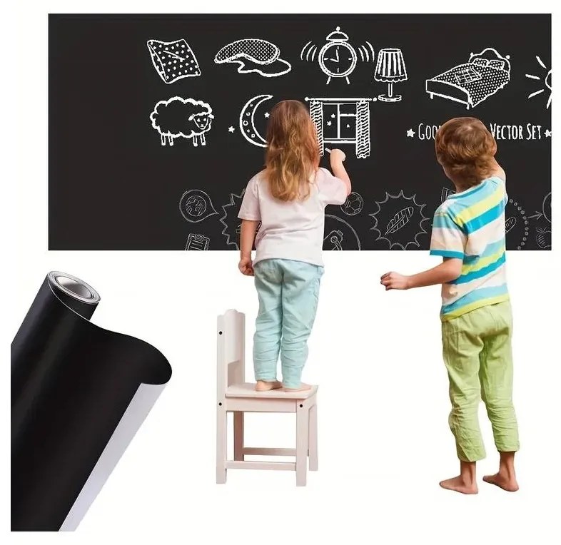 Zaparkorun Samolepiaca papierová tabuľa so súpravou kried - 45 x 200 cm