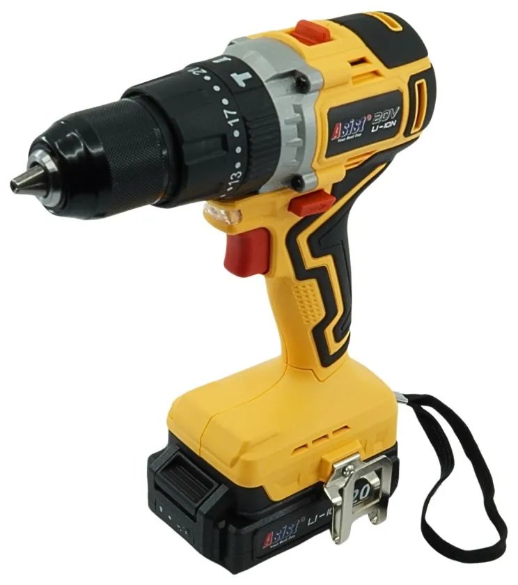 Aku vŕtačka 20V 2,0Ah BRUSHLESS v kufri ASIST AKU GANG