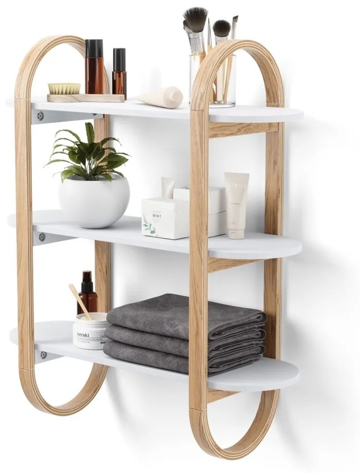 Umbra Nástenná polica BELLWOOD V. 75 cm biela/prírodná