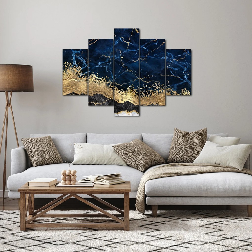 Obraz - Tmavo-modrý mramor (150x105 cm)