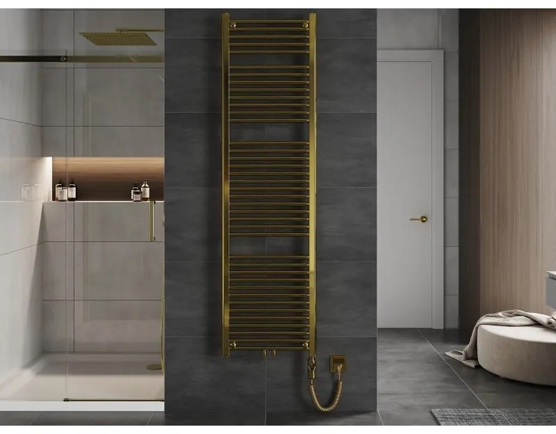 Mexen Mars, elektrické vykurovacie teleso 1800 x 500 mm, 600 W, zlatá lesklá, W110-1800-500-2600-50