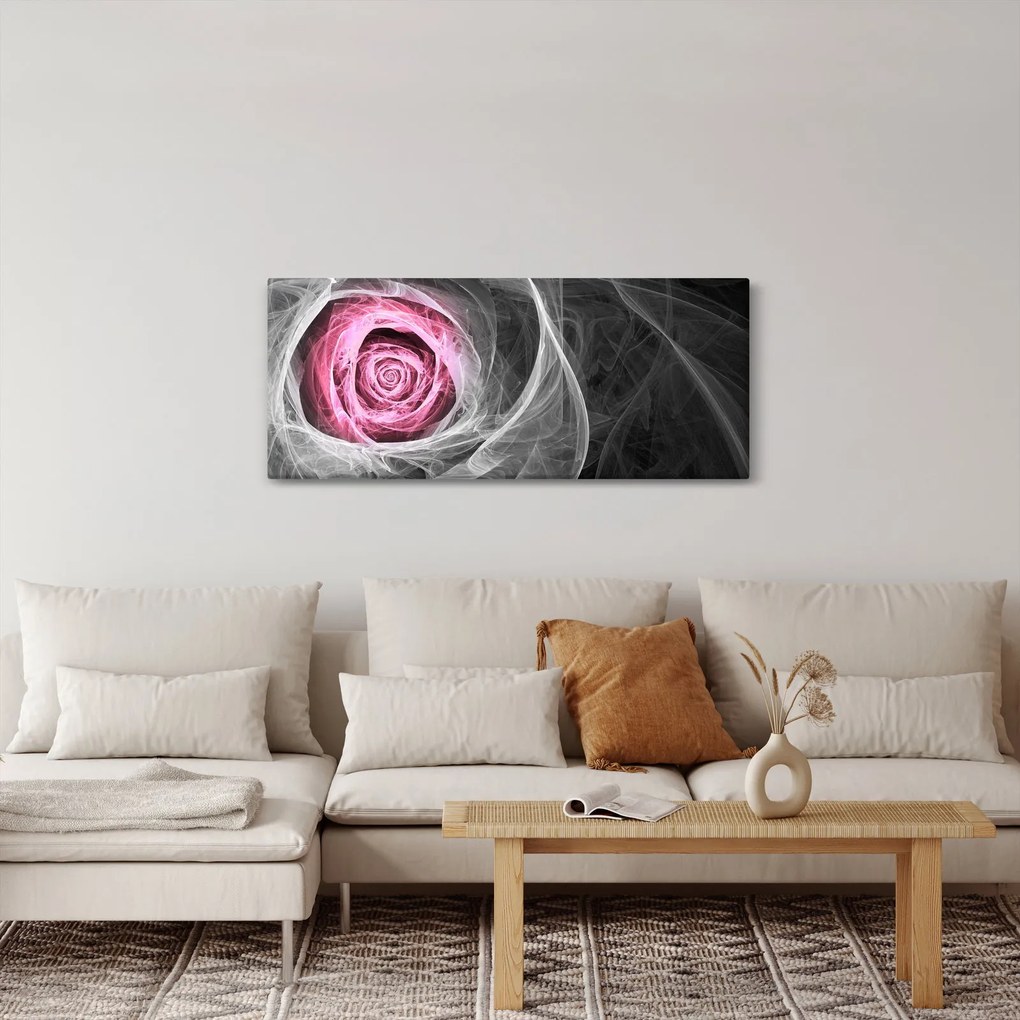 Obraz - Abstraktné ruže, fuchsiová (120x50 cm)