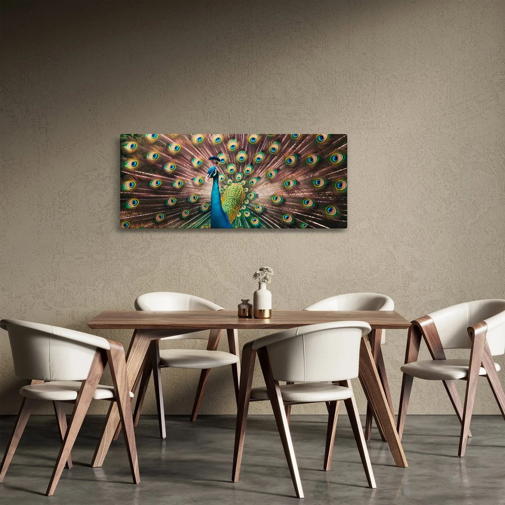 Obraz - Páv (120x50 cm)