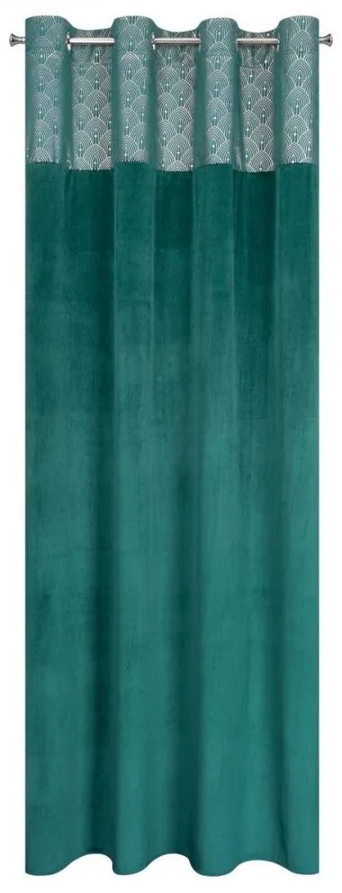 Luxusný zamatový záves s ornamentálnym lesklým vrchným dielom 140 x 250 cm