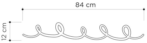 Nástenný vešiak SING 84x12 cm čierna