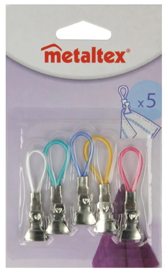 Sada 5 farebných multifunkčných úchytov na uteráky Metaltex