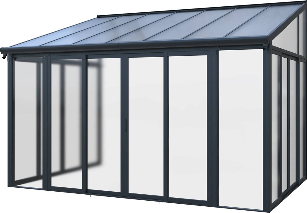 Luxusná zimná záhrada BestBerg PZ-QA7 / 12,8 m² / 300 x 428 x 312 cm / antracit