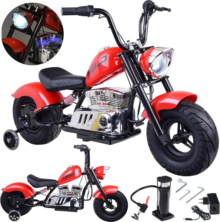 JOKOMISIADA Elektrická motorka Chopper na batériu pre deti s nosnosťou max. 80 kg PA0318 červená