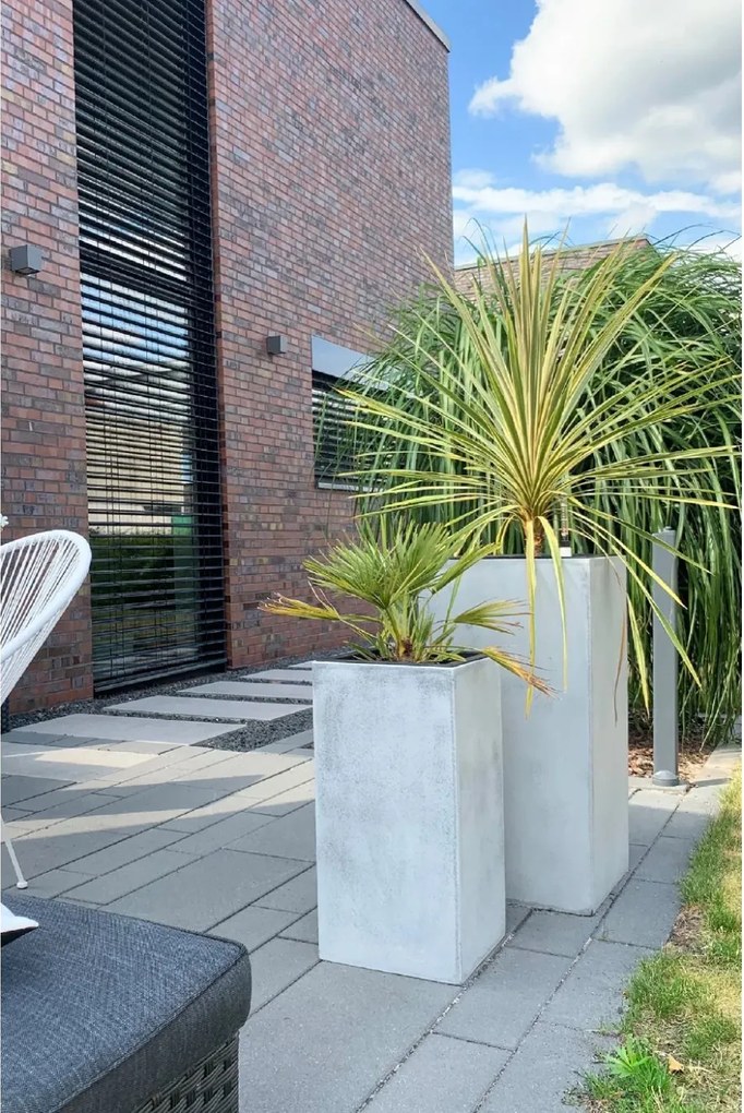 Kvetináč BLOCK, sklolaminát, výška 80 cm, betón design