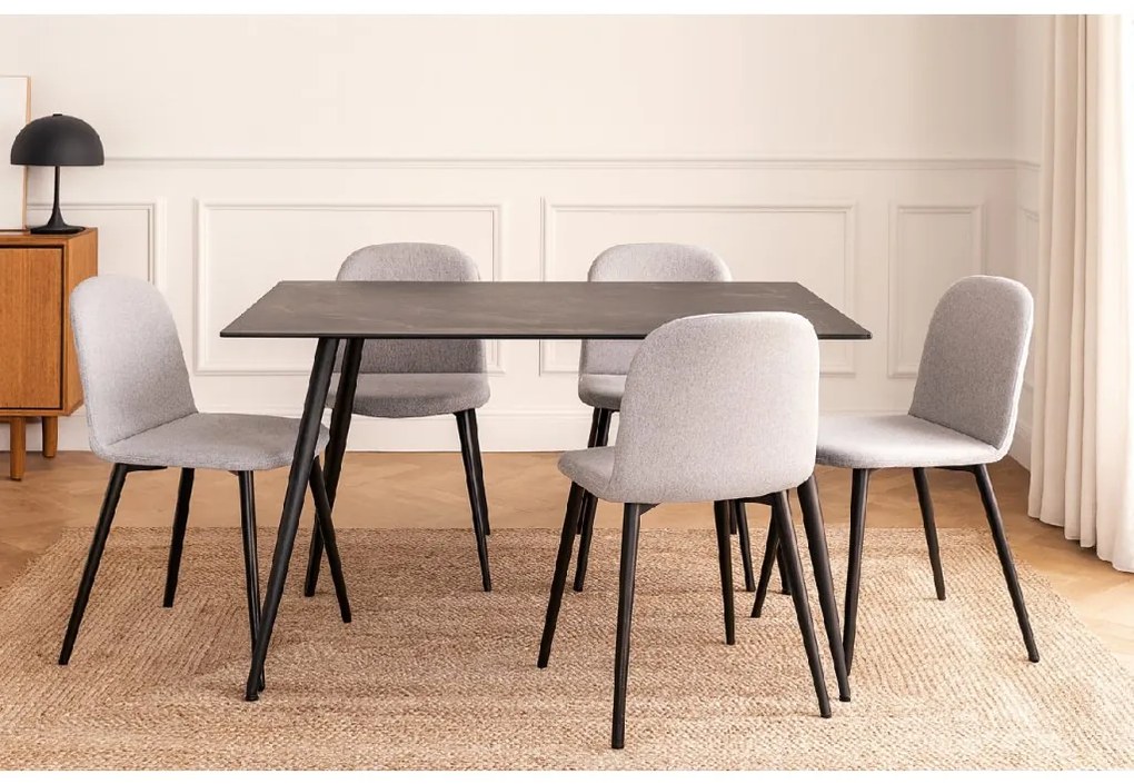 Noela Jedálenský stôl s keramickou doskou v dekore čierneho mramoru CERAMON 120