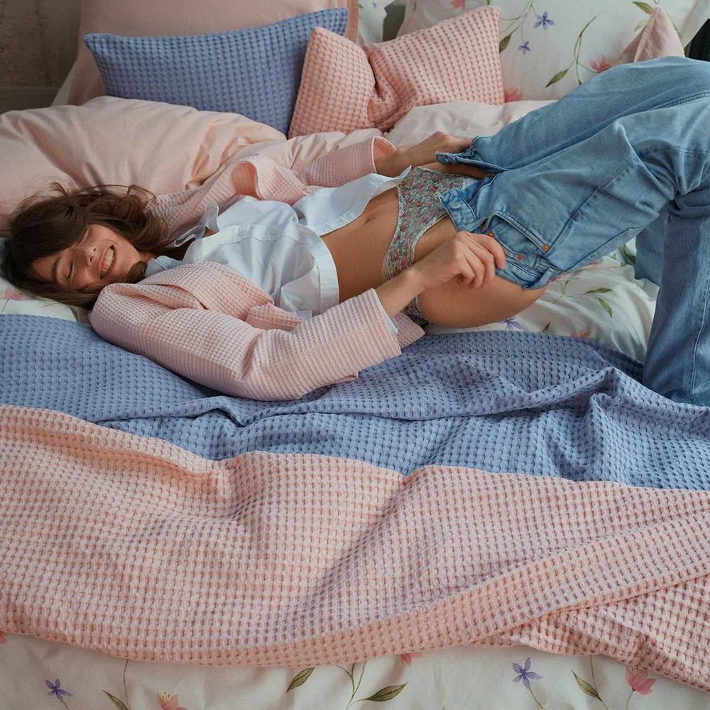 Vandyck Luxusný prehoz na posteľ Home Piqué waffle Sepia pink - 270x250 cm