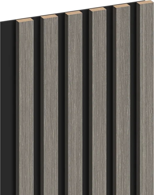 Mexen Lam-B, akustické stenové lamely 275 × 30 cm, HDF doska 4 mm, technická dyha, dub striebristý, S100-275307-3015-007