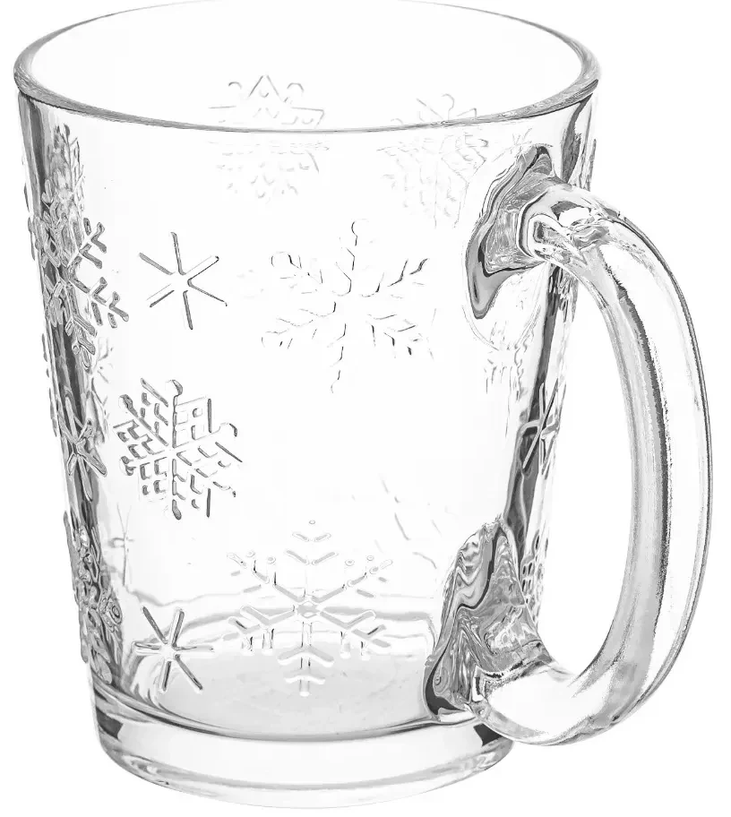 Altom Sklenený hrnček Snowflakes 300 ml