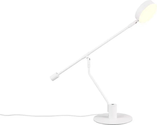 Matne biela LED stolová lampa s ohýbateľnou konštrukciou (výška 64 cm) Manduro – Trio