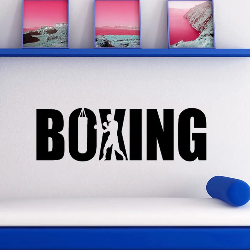 Veselá Stena Samolepka Nápis boxing Farba: žlutá, Veľkosť: 100 x 29 cm