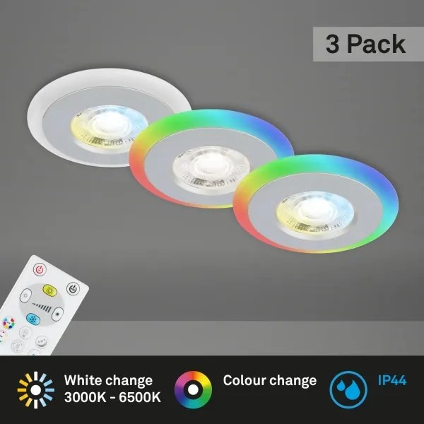 Briloner - SADA 3x LED RGBW Stmievateľné kúpeľňové svietidlo LED/5W/230V IP44+ DO
