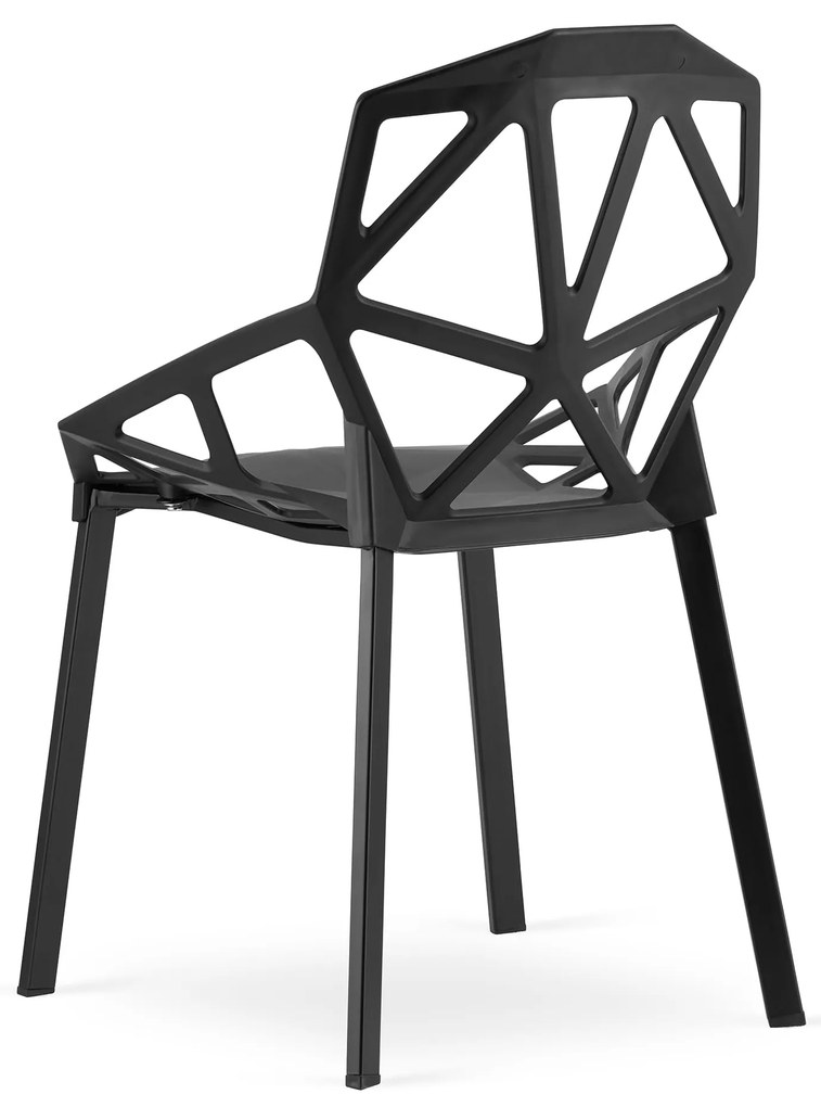Čierna plastová stolička ESSEN