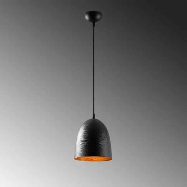 Luster na lanku TATTOO 1xE27/40W/230V, priemer 20 cm, čierny