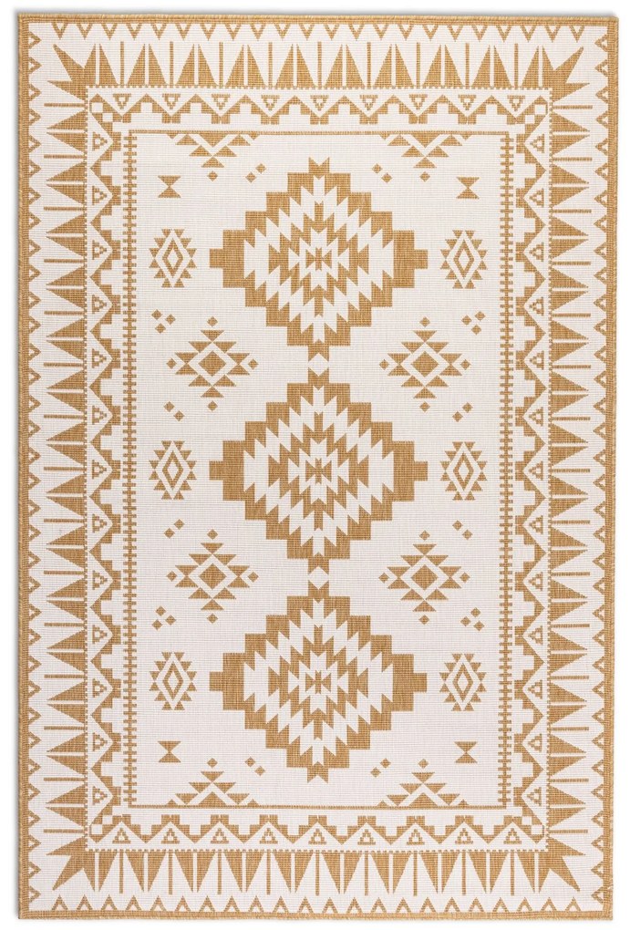 Kusový koberec Gemini 106022 Ochre z kolekcie Elle – na von aj na doma, 160x230, žltá, chodba / predsieň, ELLE Decoration