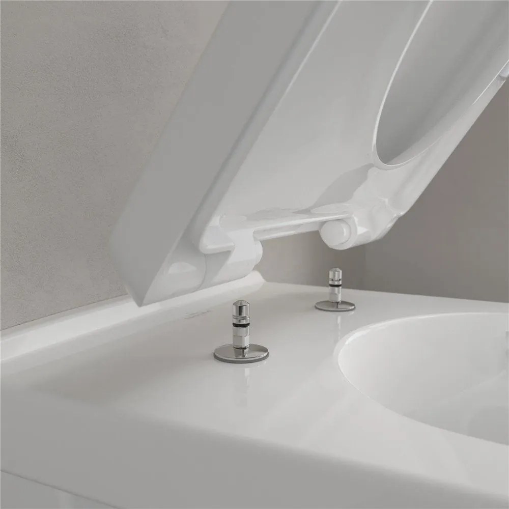 VILLEROY &amp; BOCH O.novo závesné WC s hlbokým splachovaním bez vnútorného okraja, 360 x 560 mm, biela alpská, s povrchom CeramicPlus, 5660R0R1