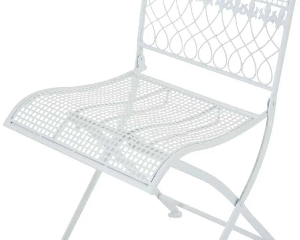Kovová skladacia stolička Kiran (SET 2 ks) - Biela