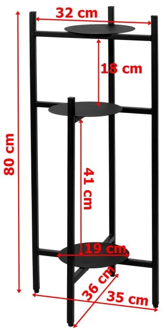 Stojan na kvety TRETORRI Loft čierny