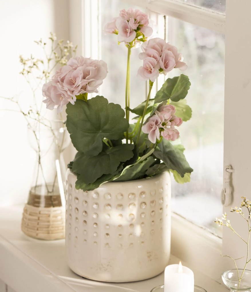 Ib Laursen Dekoratívne umelé muškáty Pink Flowers