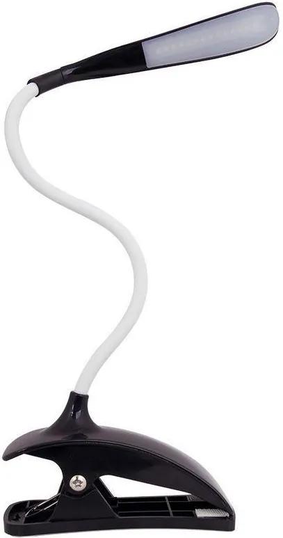 Lumenix LED stolná lampa 3W Black s klipom