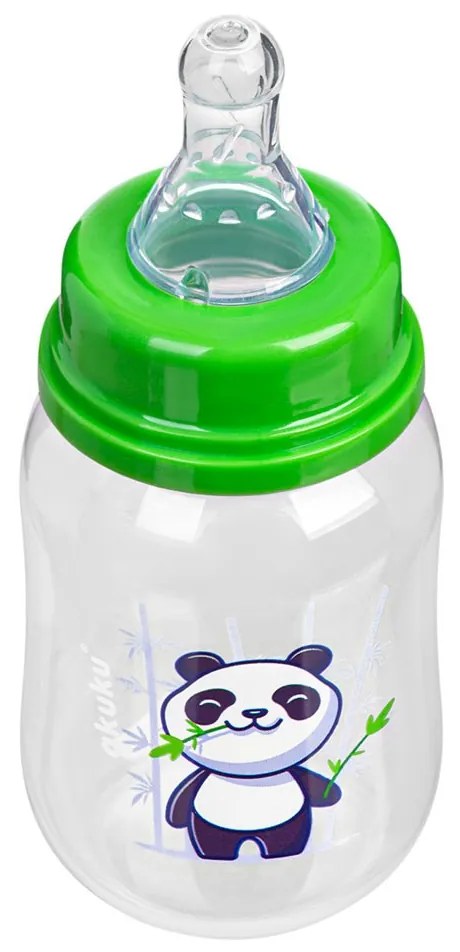 Fľaša s obrázkom Akuku 125 ml panda zelená