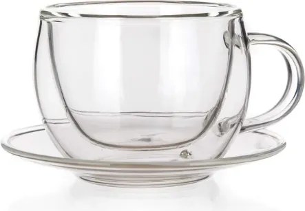 Dvojstenná šálka s tanierikom Doblo 80 ml, široký%