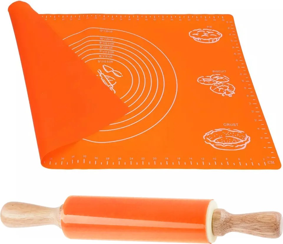 PRAJO Silikonová sada Kinghoff na těsto vál 60x40cm + váleček