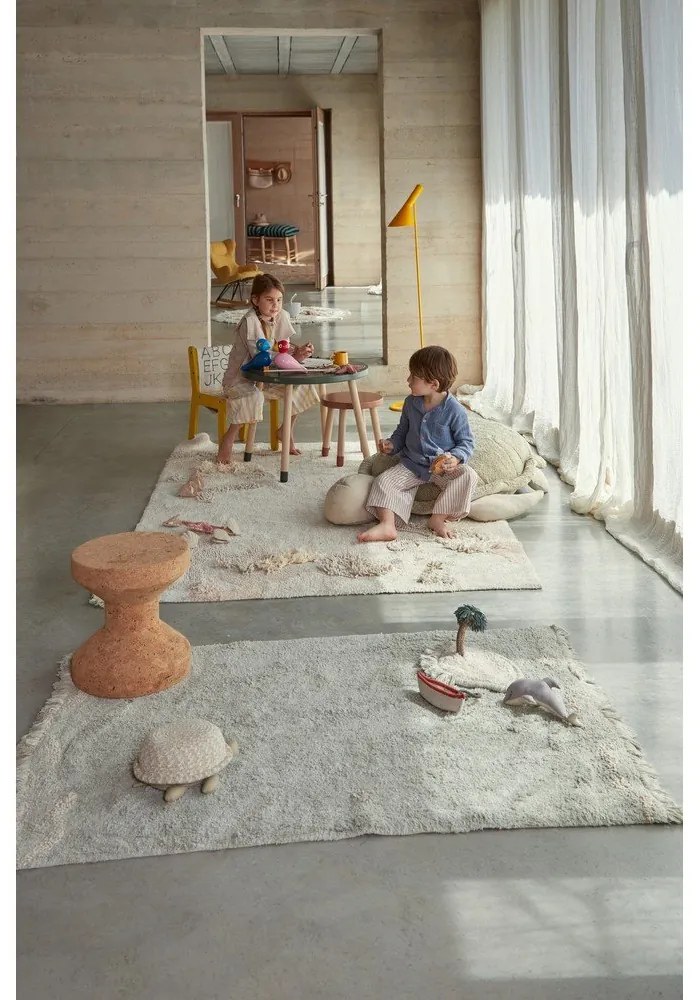 Bavlnený detský hrací koberec v mentolovej farbe 90x130 cm Waves – Lorena Canals