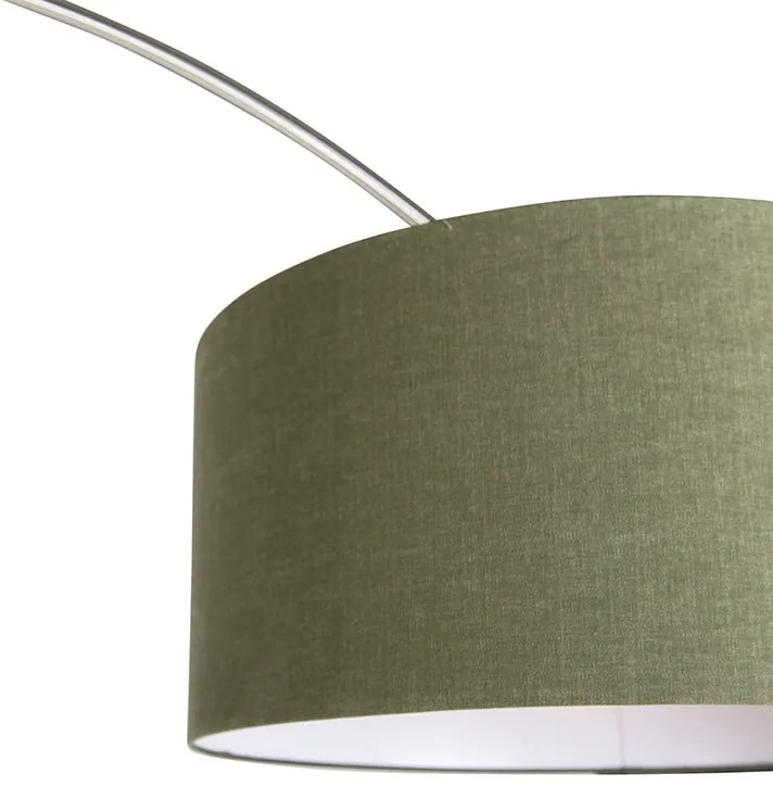 Oblúková lampa oceľ s tienidlom machovej zelenej 50/50/25 - XXL
